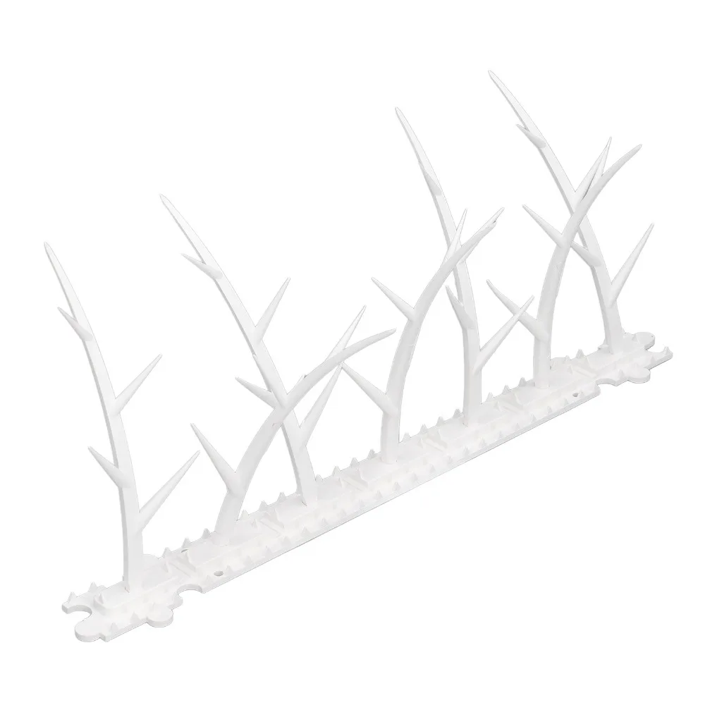 6PCS Durable Plastic Bird Deterrent Spikes White Easy to Install Anti-Theft Climb Strips Sharp Compact Defender Spikes