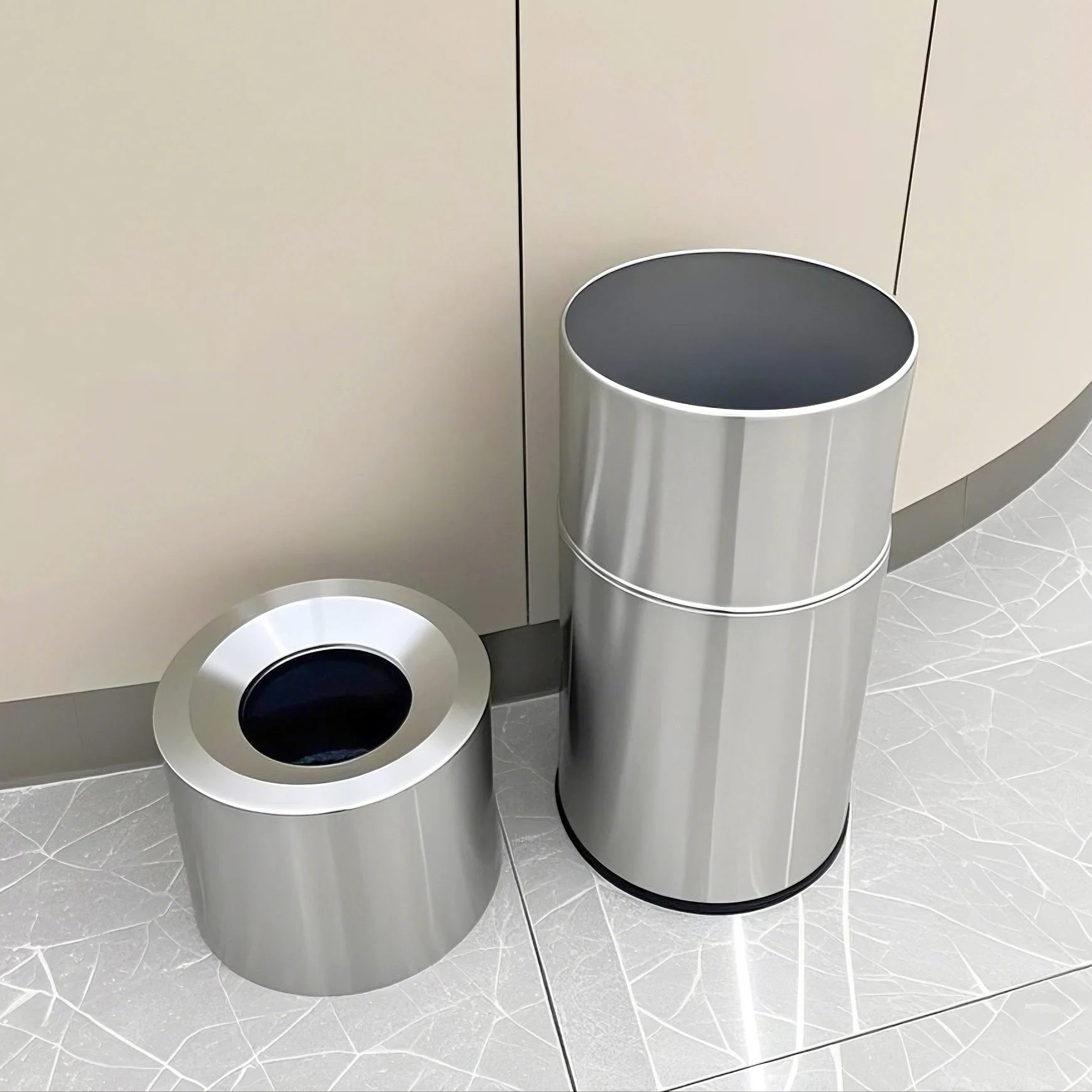 

Stainless steel trash can thickened