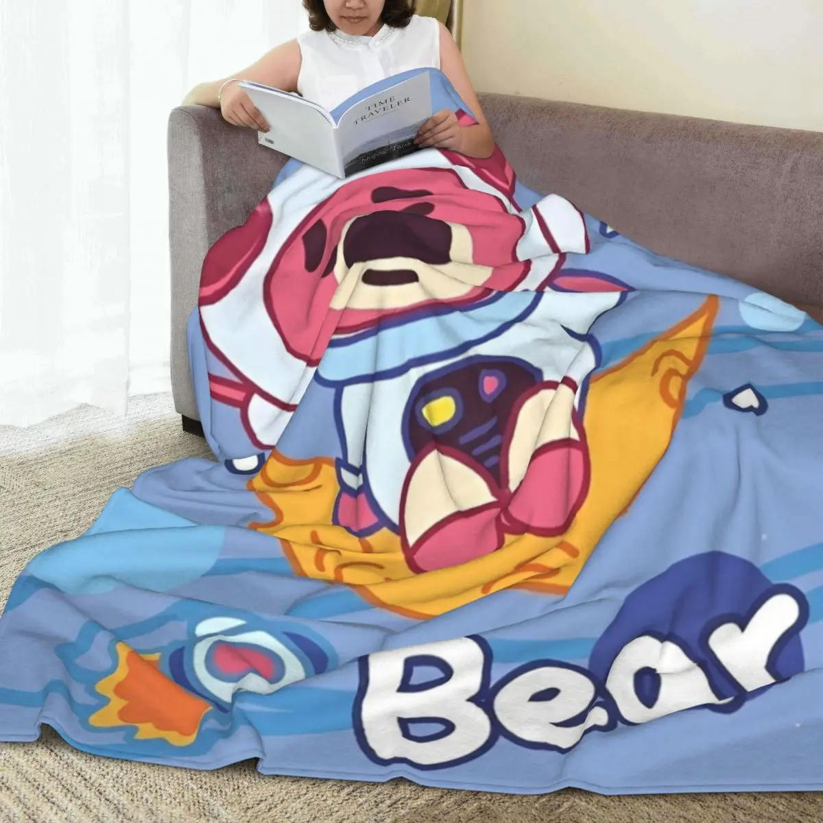 Strawberry Bear   Blanket Super Warm Fluffy Plush Throw Blanket For Couch Chair Travel Office Flannel Bedspread Bed Cover