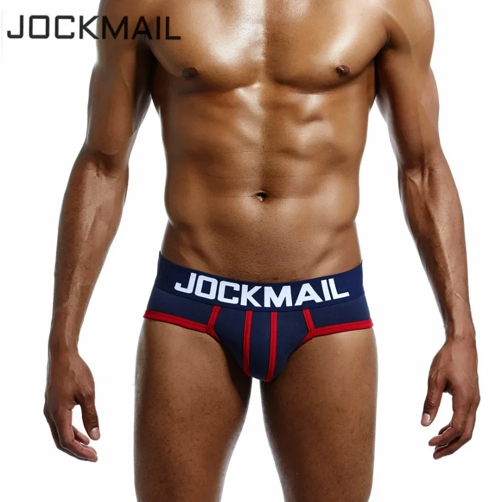 JOCKMAIL-ropa interior Sexy gay para hombre, calzoncillos de algodón convexos en U, suspensorio, cuecas