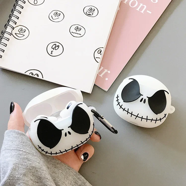 For Airpods Pro 2 Case,Creative Nightglow Skull For Airpods Pro Case,Soft Silicone Protective Earphone Cover For Airpod 1/2 Case