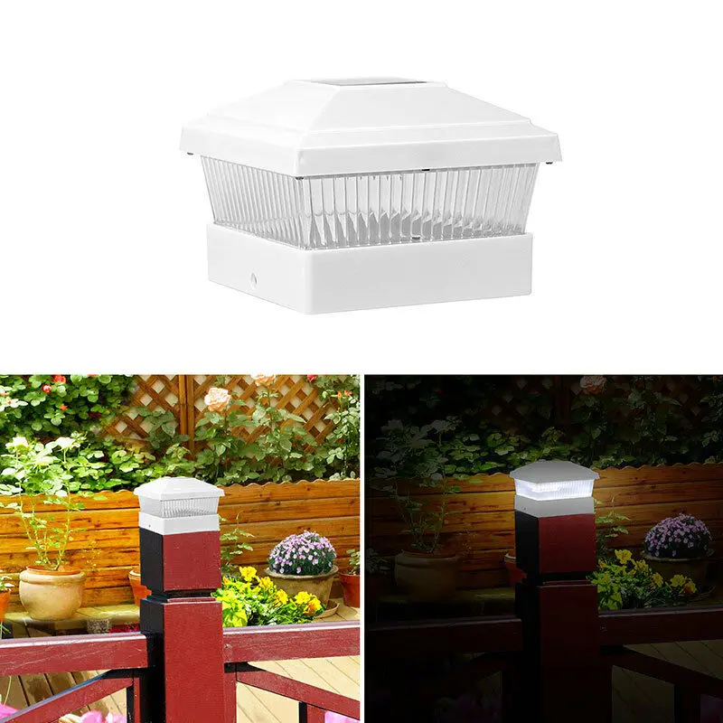 

Solar LED Pillar Light White Cold Light Outdoor Lighting Waterproof Pillar IP65 Outdoor Solar Lamp for House Gate Patio Garden