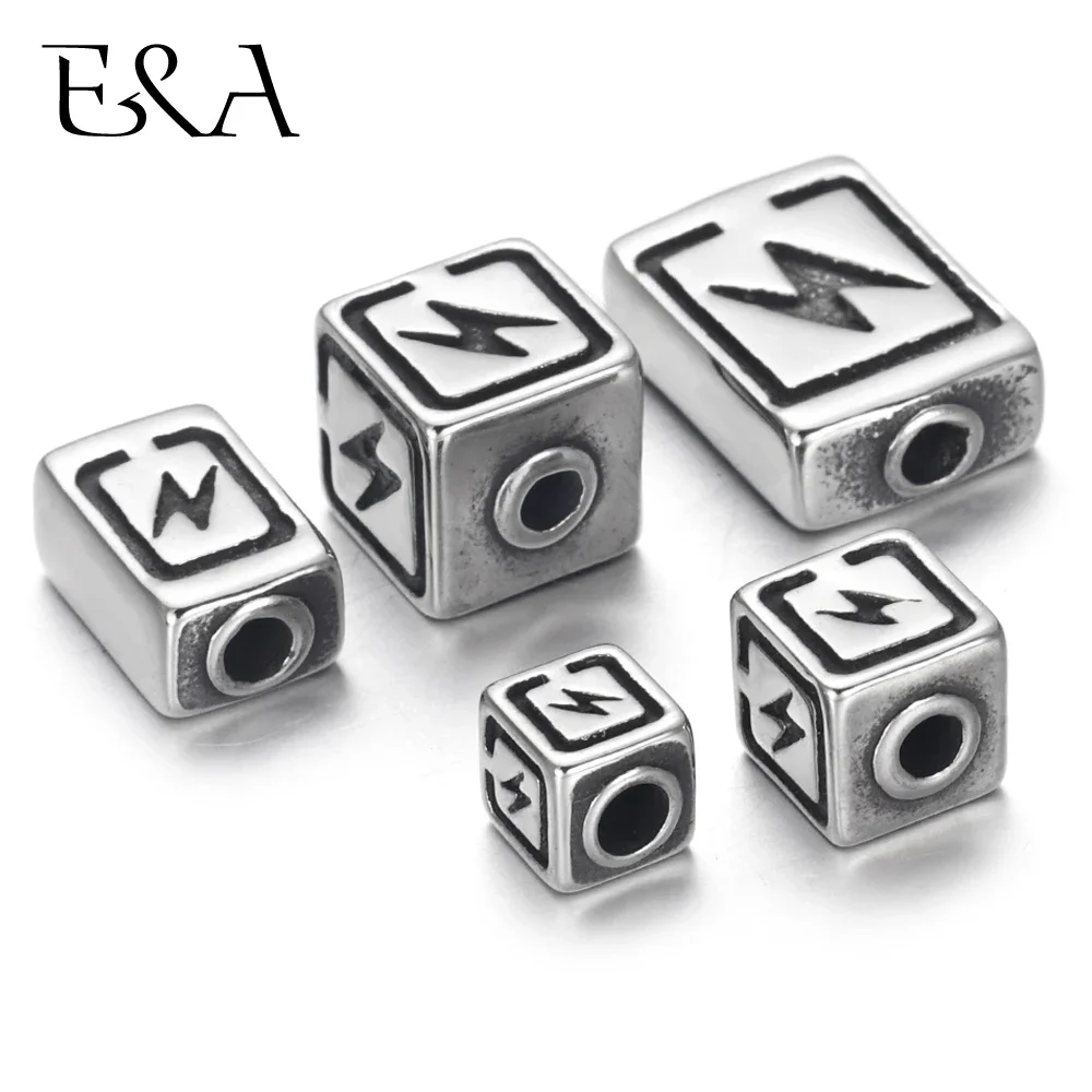 Stainless Steel Small Hole 3mm lightning Beads Spacer for Beaded Bracelet DIY Jewelry Making 316L Metal Charms Accessories