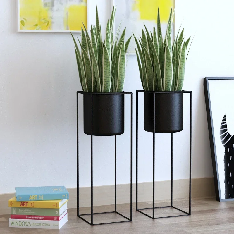 Special Nordic Creative Gold Floor Flower Stand, Light Luxury Living Room Shelf, Simple Metal Simulation Plant Pot Tray