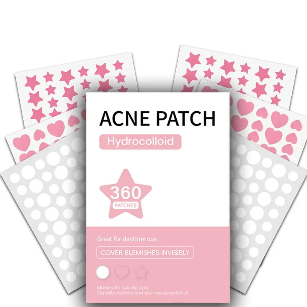 360 Counts Hydrocolloid Pimple Patches Invisible Acne Spot Treatment for Face, Zit and Blemish Cover Stickers, Effective Patches