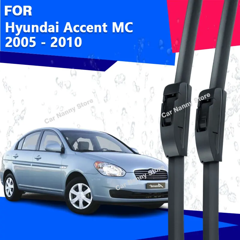 

Щетки лобового стекла для Hyundai Accent MC 2005-2010 Автомобильные дворники Резиновая полоса стеклоочистителя Мягкая резина 2006 2007 2008