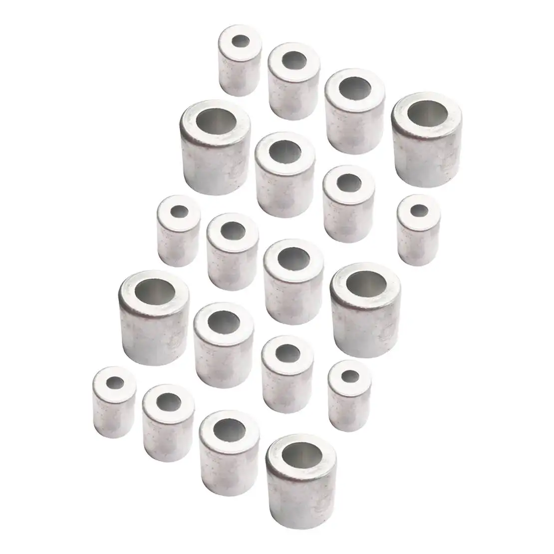 20Pcs/set Car Aluminum Truck RV AC Systems Air Conditioning Crimp Ferrules Sleeves Reduced Hose Barrier Ferrules Silver