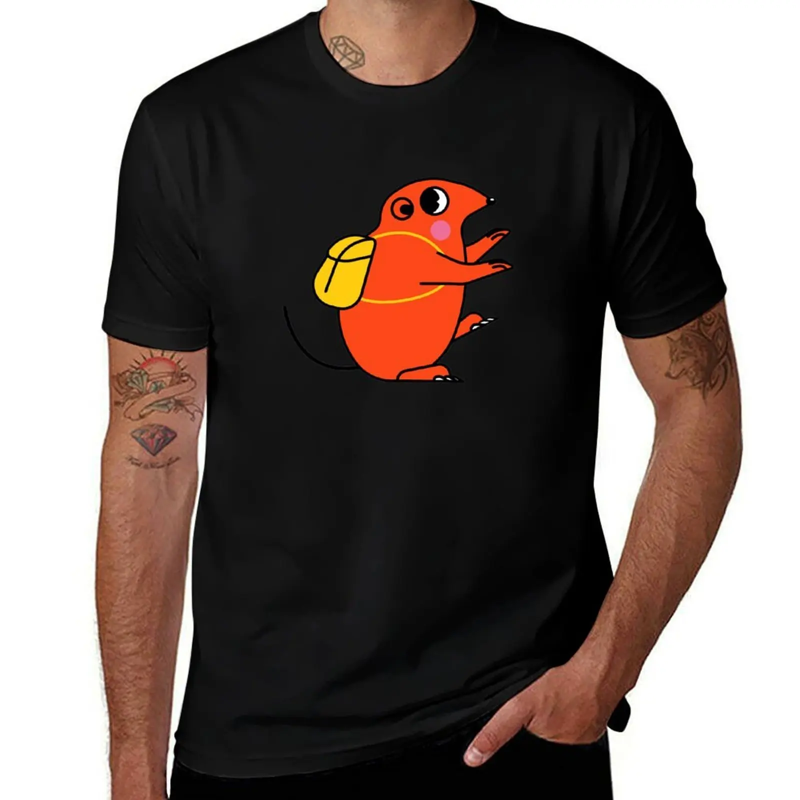 Orange Elephant Shrew Meme T-Shirt Large Size Soft Cotton T-Shirt