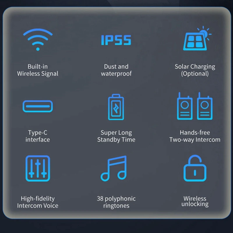 Nuevo Timbre exterior de larga distancia de 800M, intercomunicador inalámbrico para puerta, teléfono, desbloqueo, intercomunicador bidireccional de 433Mhz