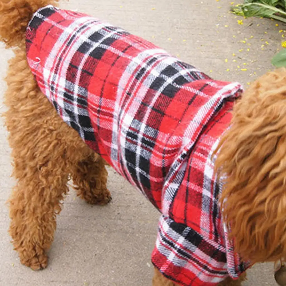 Cute Pet Dog Puppy Plaid Shirt Coat Clothes T-Shirt Top Dog Clothes For Small Dogs Spring Summer Puppy Cats Vest Dog shirt