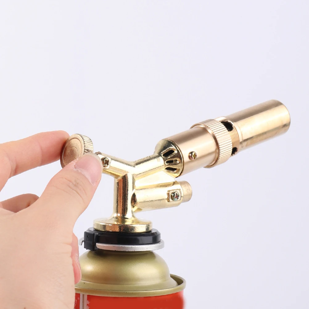 

Portable Gas Canister Igniter Torch Head Adjustable Flame Copper Alloy BBQ Camping Kitchen Propane Burner Stove Lighter