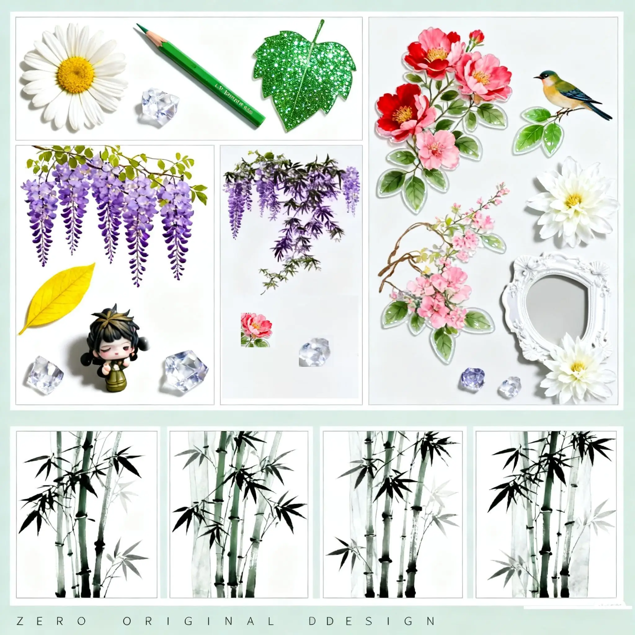 Washi Pet Tape House/plants/tree Flower Landscaping VineDecoration Antique Journal Collage Decoration Background