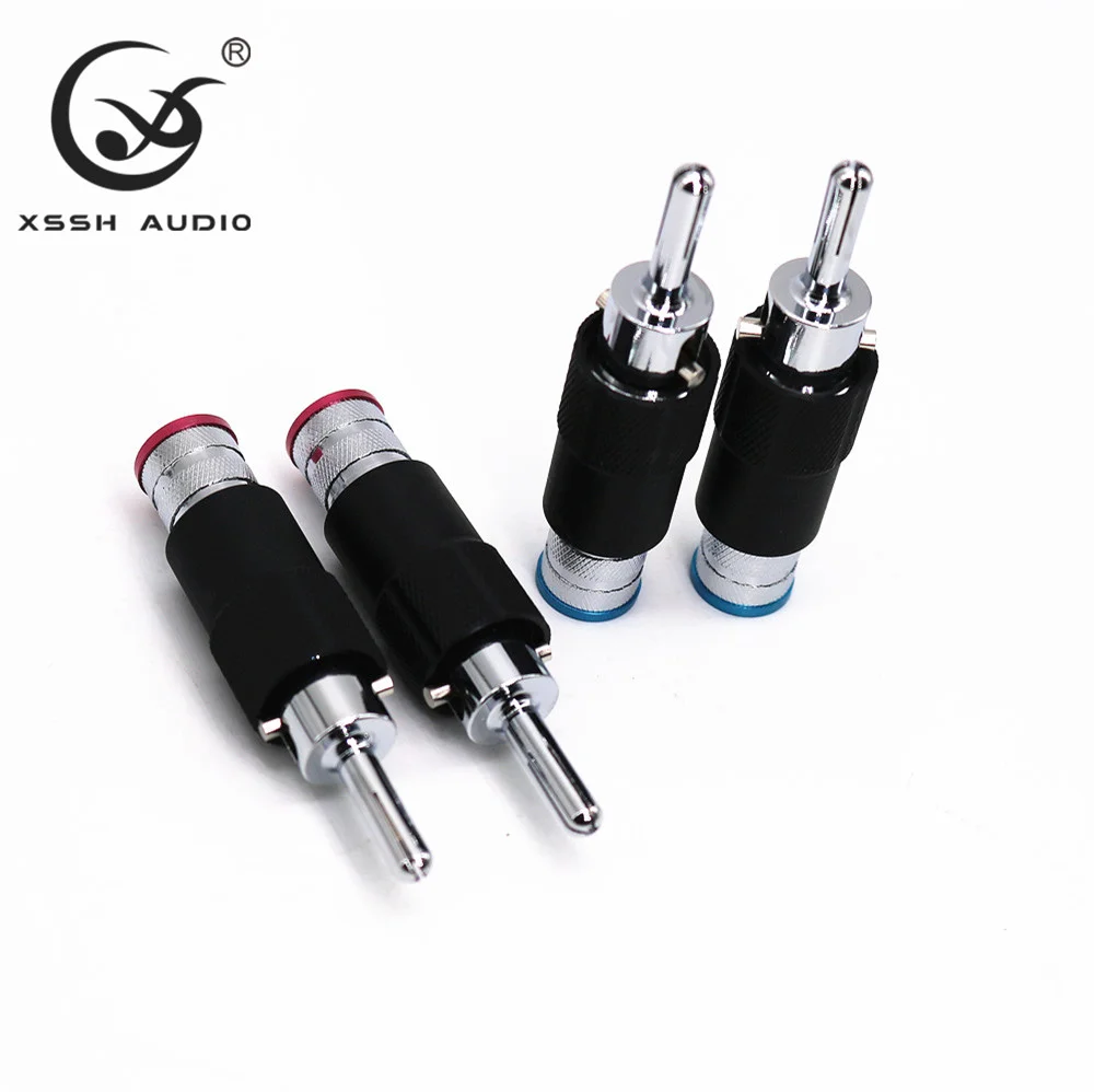 Banana Jack YIVO XSSH Audio Wholesale Hifi No Logo Brass Plated Rhodium Power Amplifier 8mm Male Speaker Connector Banana Plug