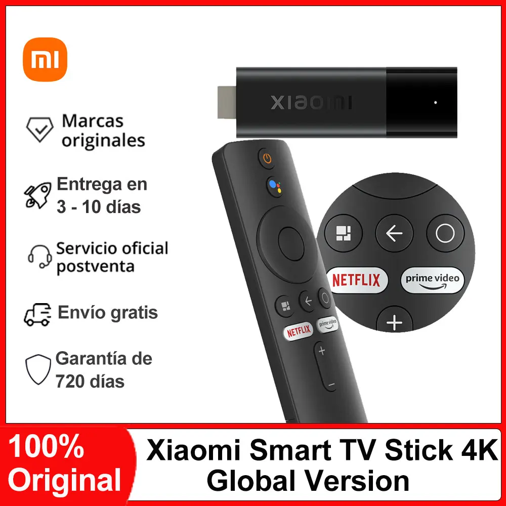 Xiaomi Smart TV Stick 4K, Android TV 11 Bluetooth 5.2, 2GB RAM 8GB ROM, Netflix Wifi Google Assistant TV Stick, Smart TV Dongle