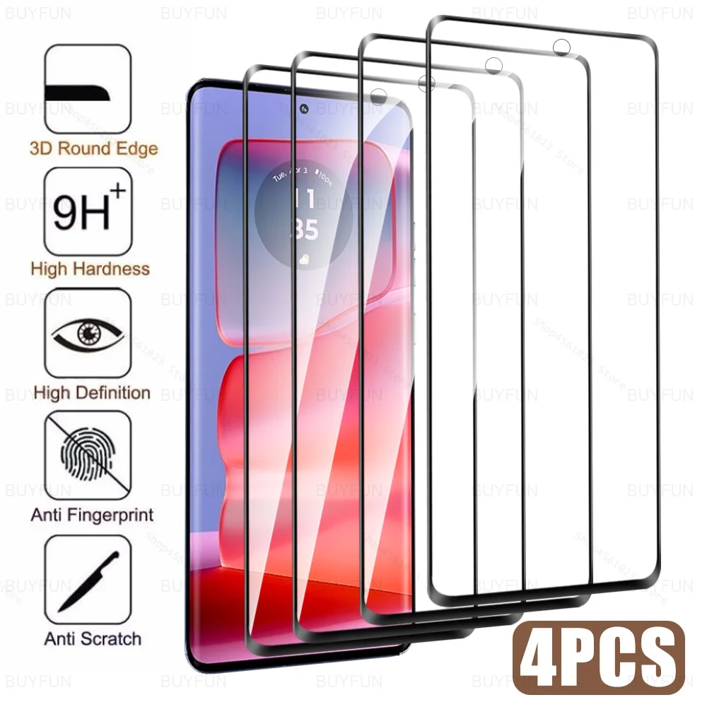 For Motorola Edge 50 Pro Glass 4Pcs Tempered Glass Moto Rola Edge50 Ultra Fusion 50Pro 50Ultra 5G Screen Protector Curved Films