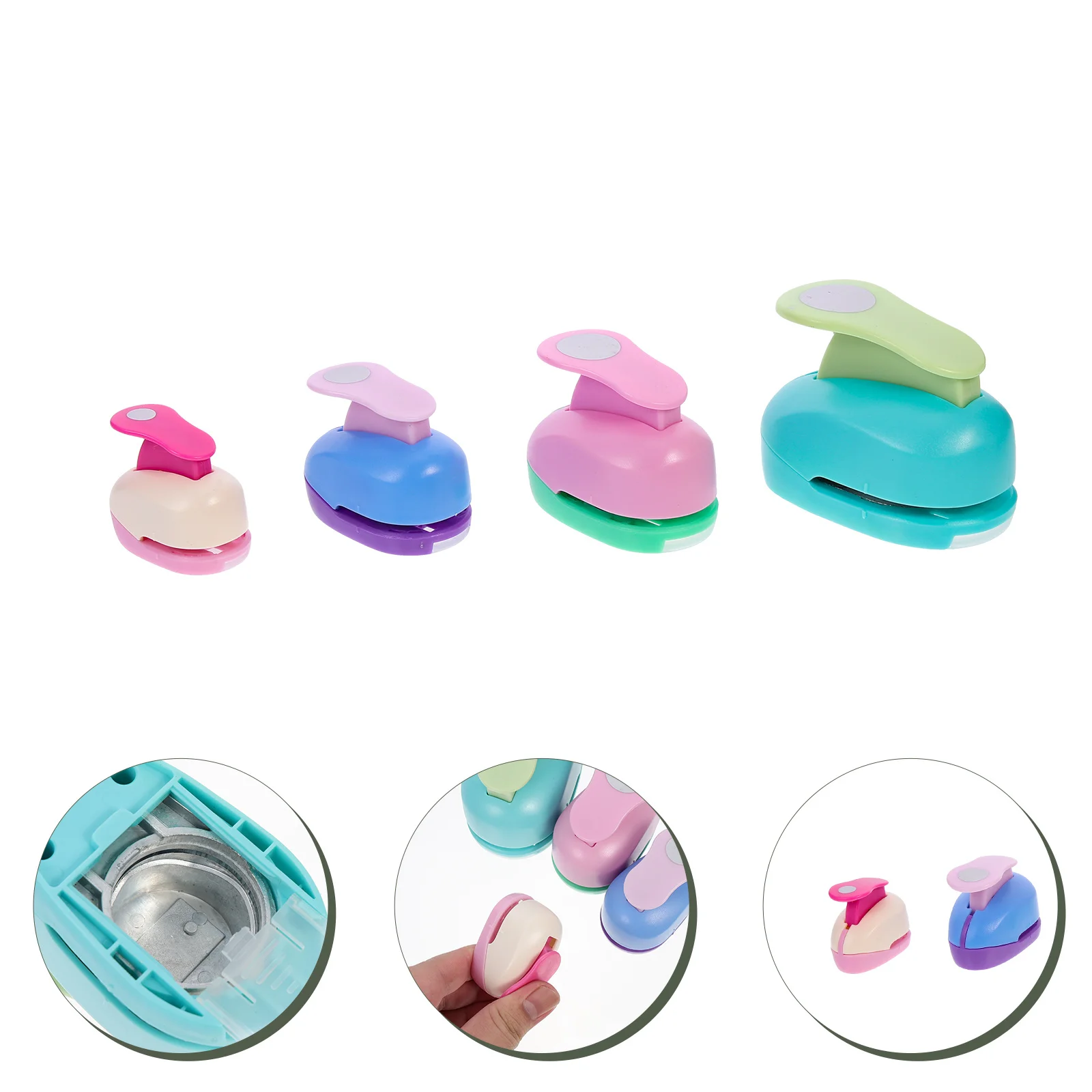 

4Pcs Making Paper Punch Creative Circle Hole Punch for Scrapbooking Envelopes Memory Books Crafts Hole Puncher