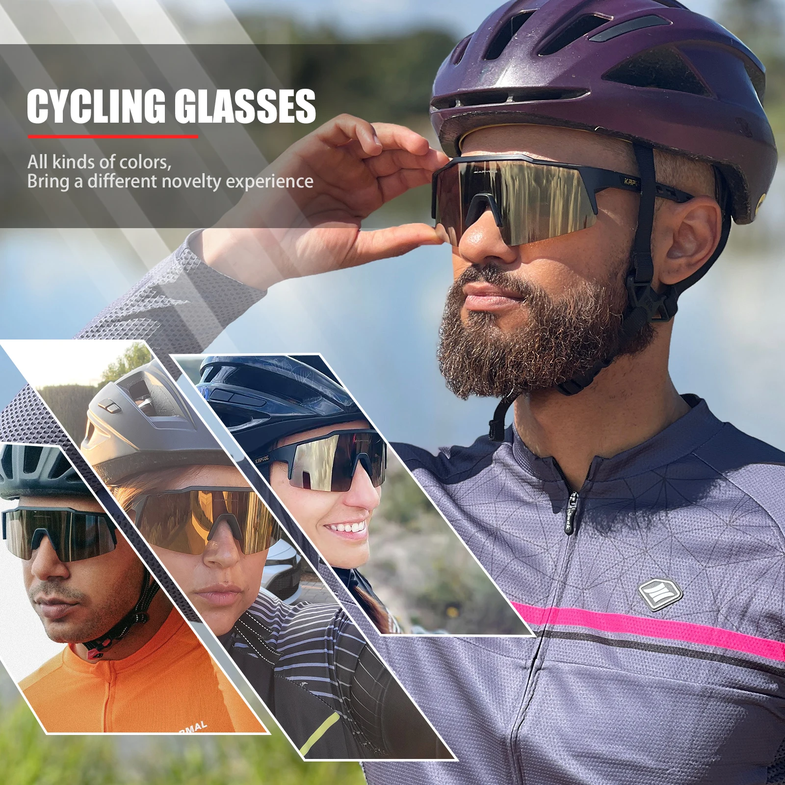 Kapvoe Bicycle Glasses Cycling Sunglasses UV400 Cycling GlassesRiding Bike MTB Mountain Men/Women Eyewear Outdoor Sports Goggles