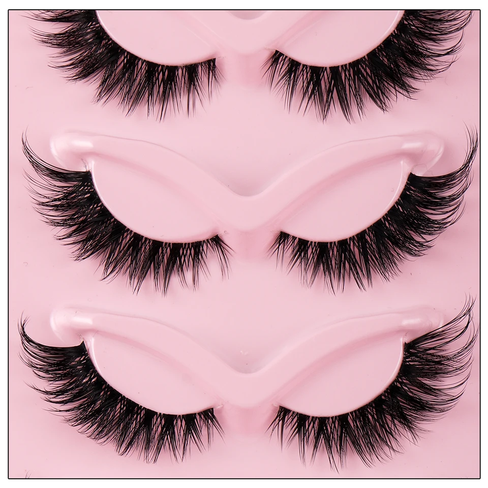 5 pares de pestañas ojo de gato, faux mink, naturales, largas, manga, con extremo alado y ojo alargado, postizas para maquillaje 4