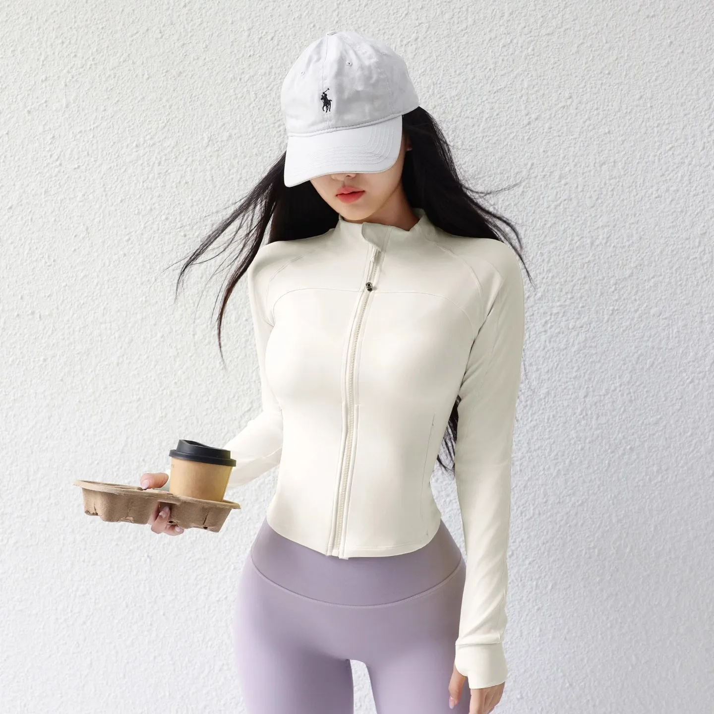 

Женская летняя облегающая спортивная куртка с воротником-стойкой и защитой от ультрафиолета для бега, йоги, бадминтона, пальто для тренировок в тренажерном зале на открытом воздухе