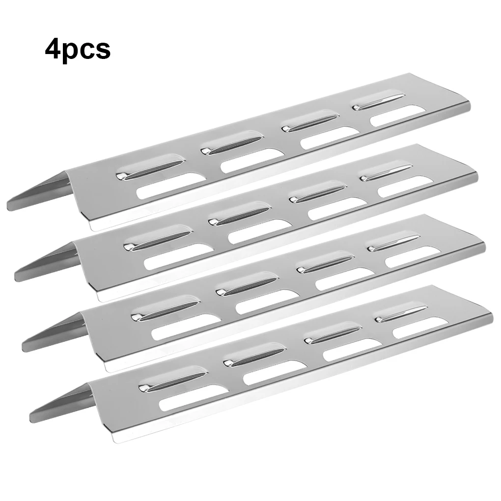 4X Stainless Steel Gas Grill Oven Heats Plate Replacement BBQ Tube Kit Non-stick Burner Cover Labor-saving for Tool