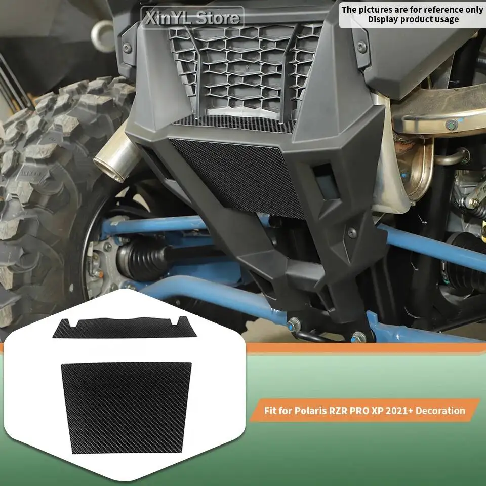 UTV 2PC Rear Panel Carbon Fiber Trim Sticker Cover For Polaris RZR PRO XP Uitimate 2021 Up Accessories