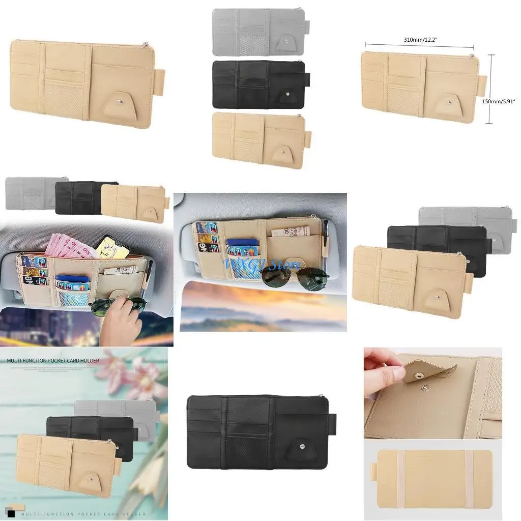 

37JE Car Sun Visor Glasses Storage Box Card Clip for Case Leather Glasses O