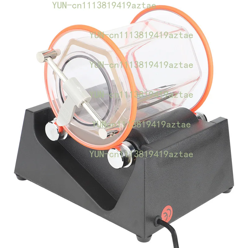6808-130 Small Rotary Tumbler 45W 5-Speed Compact Polisher for Jewelry Crafts Metal Deburring Barrel Design with Timer