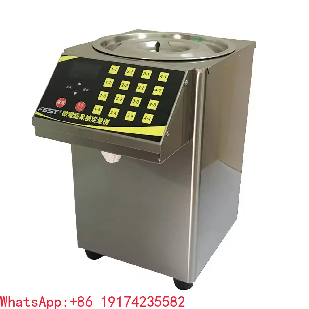 Syrup Dispenser 16 Grid Quantitative Machine Automatic Fructose Dispenser Micro Computer Fructose Machine Stainless Steel