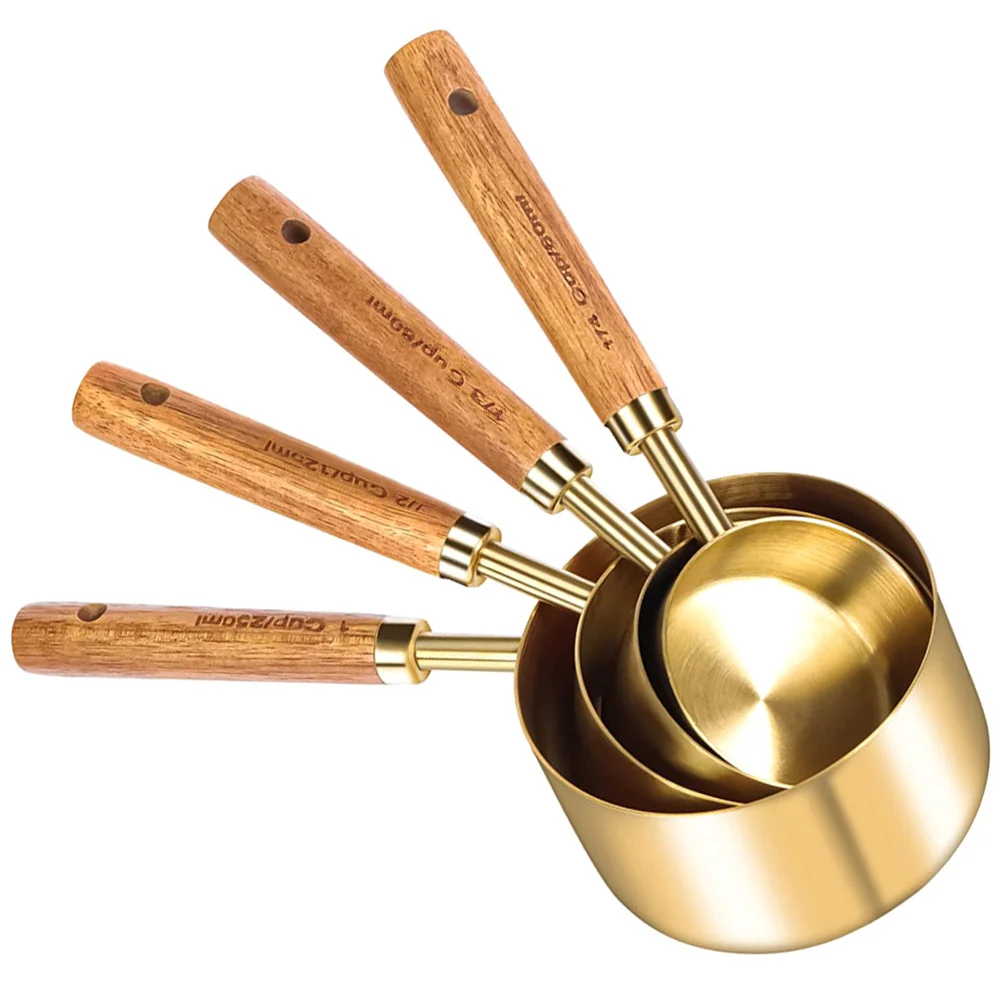 

4Pcs Measuring Spoons Set Stainless Steel Ergonomic Handle Smooth Finish for Coffee Tea Sugar Powder Kitchen Bar Use Metal