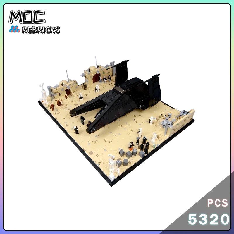 Space Movie Series Interrogator Transport Ship Showcase MOC Building Block Assembly Model Small Particle Bricks Toy Boy's Xmas