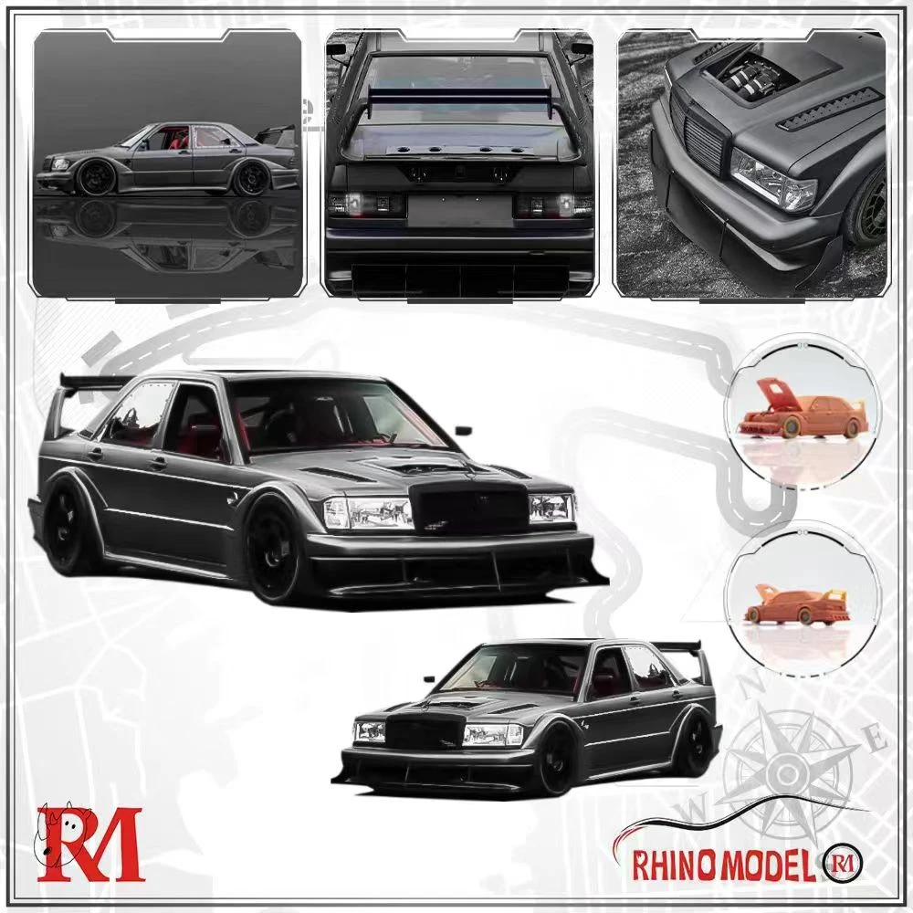 

**Pre-order**Rhino Model 1:64 190E W201 HWA Gun Metallic Model Car