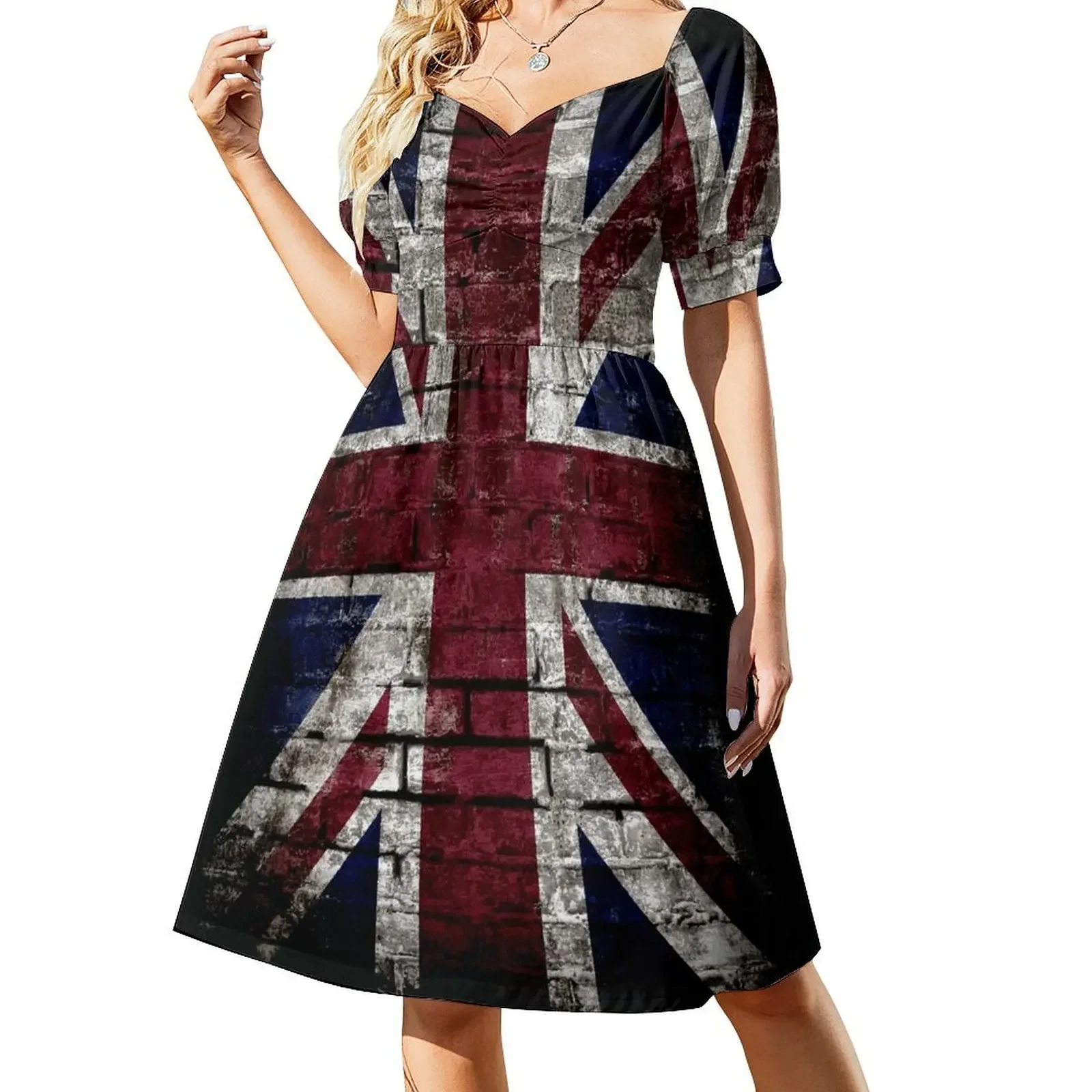 

Grunge UK Flag, Great Britain, Punk Style Distressed Wall Sleeveless Dress Prom gown woman dress clothes Dress