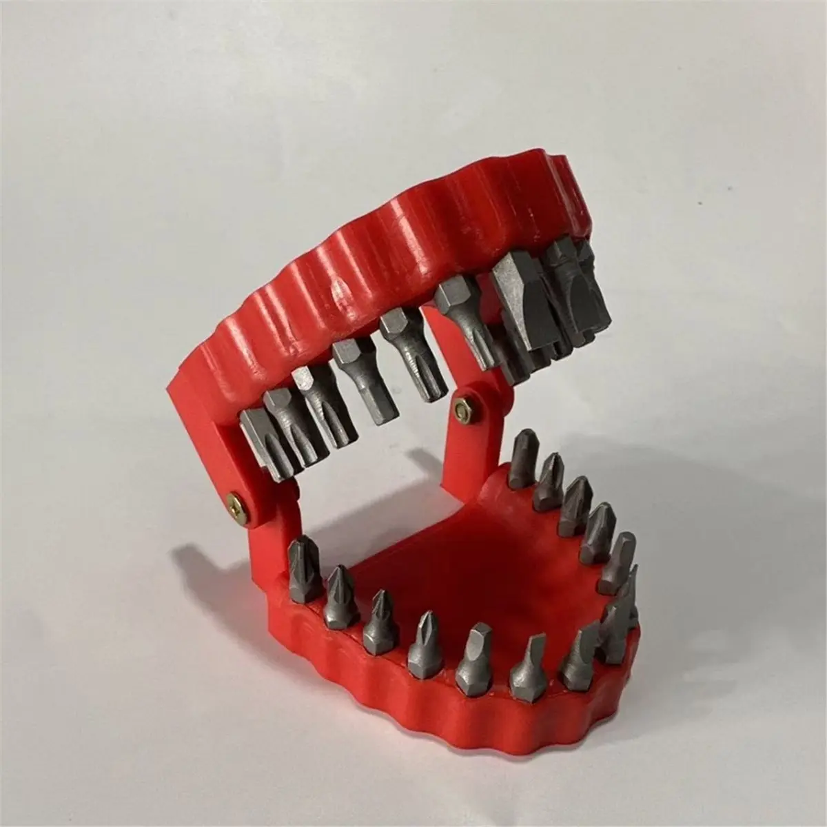 Fake Teeth Drill Bit Holder - Plastic Screwdriver Bit Organizer for Workshop, Garage DIY Tool Storage