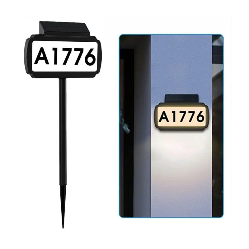 A67P-Solar House Number Light House Address Digital Illuminated Ground Plug Sign House Light For Home Garden Door