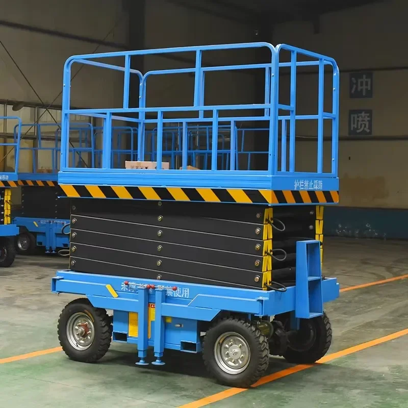 New Style 8M Hydraulic Scissor Lift Small Self Propelled Mobile Aerial Work Platform Sale Electric Lifting Scaffold Lift