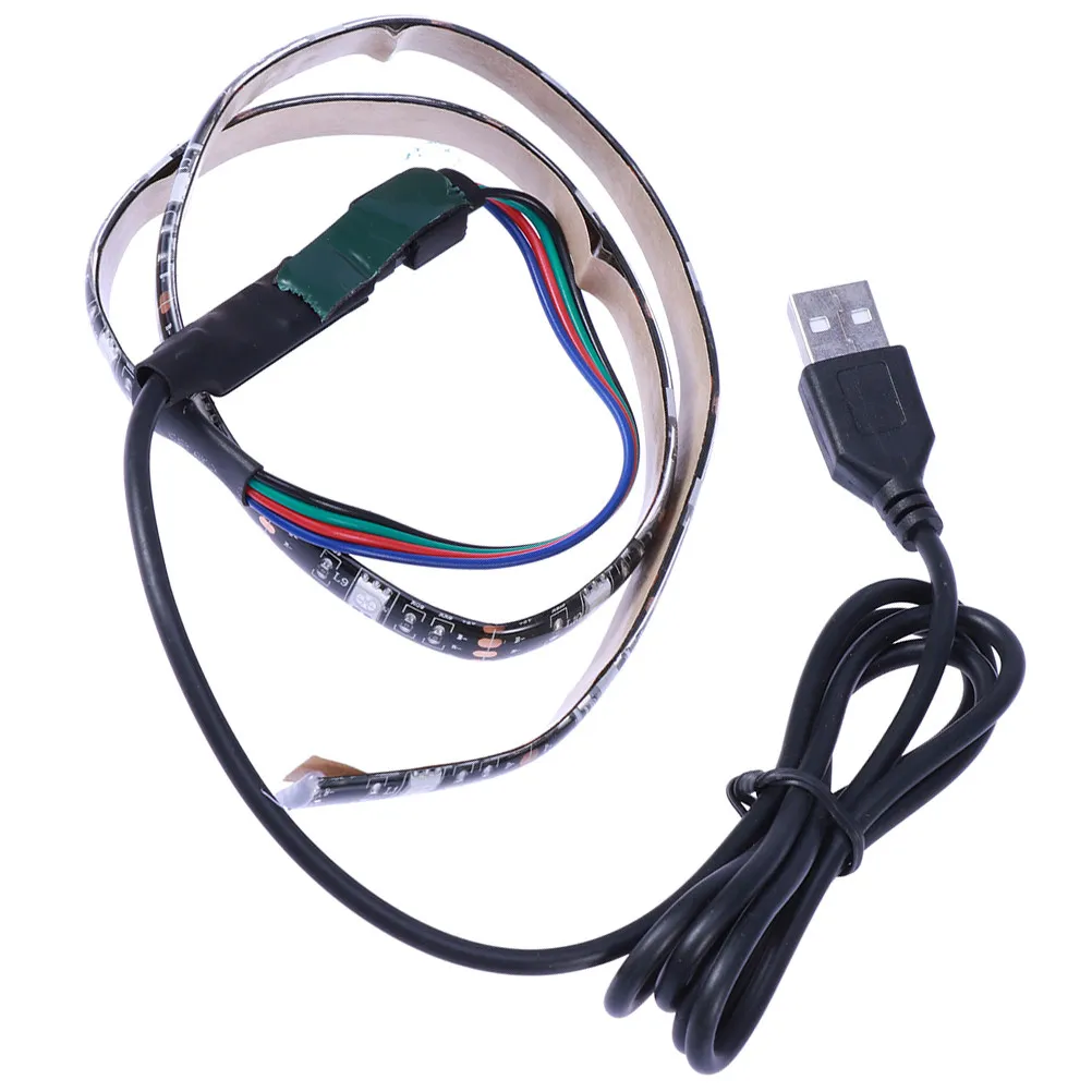 0.5m Rgb LED Rope Light Waterproof Flexible USB Powered Strip Light for TV Desk Bookshelf Closet Outdoor Decoration Energy