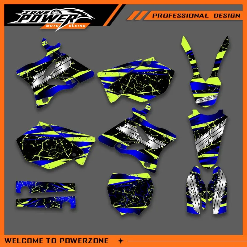 Powerzone Graphics For YAMAHA YZ 2002-2014 YZ125 250 Decals Stickers Motorcycle Background Custom Design 01