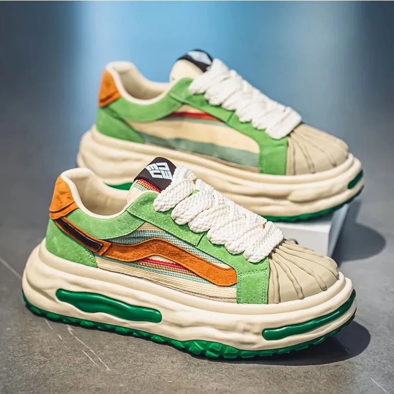 

Thick Sole Mesh Breathable Running Shoes 2025 Autumn New Men's Casual Footwear Fashion and Comfortable Four Seasons Anti Slip 44