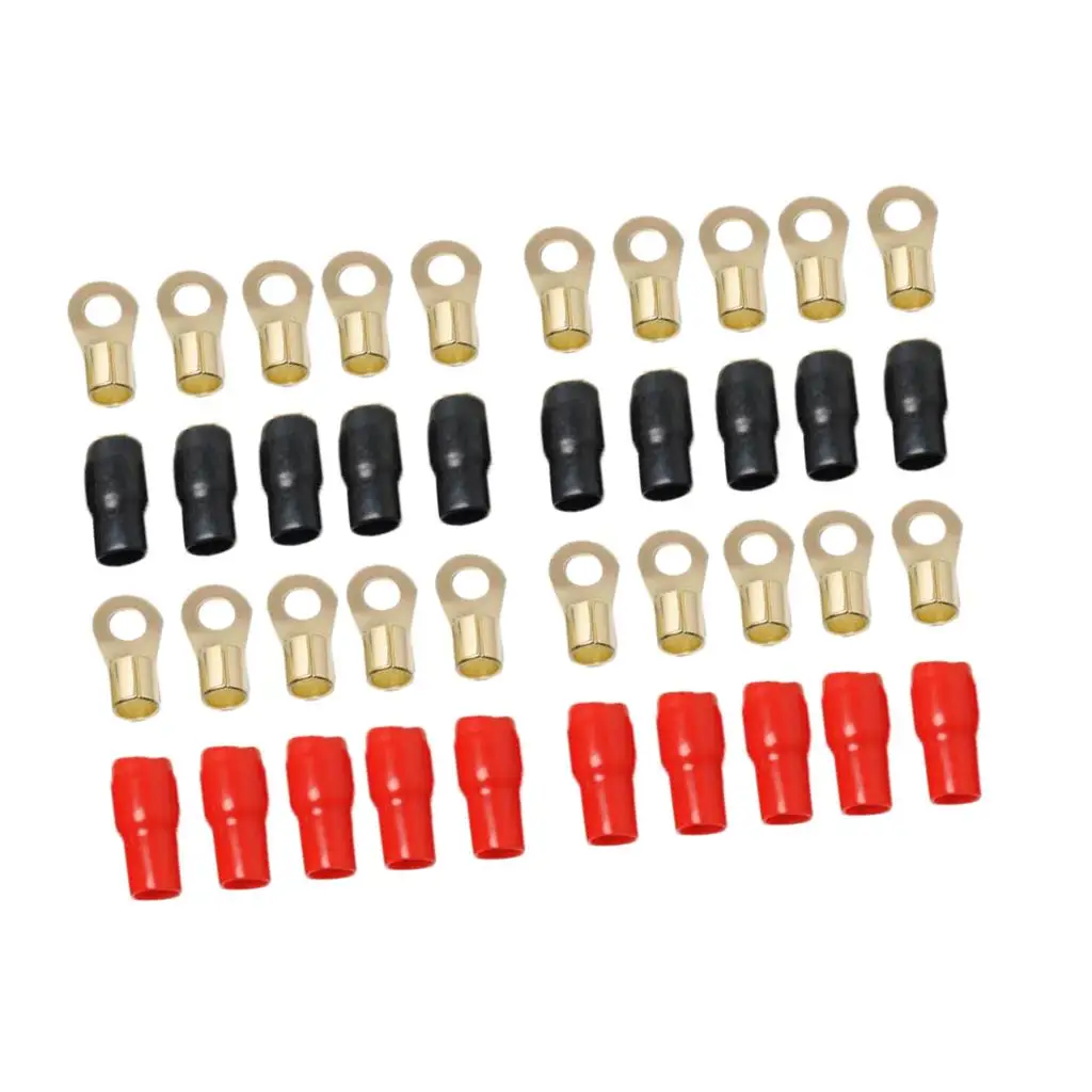 10 Pairs 4 AWG Power Ground Wire Connectors Assortment Crimp Ring Terminals