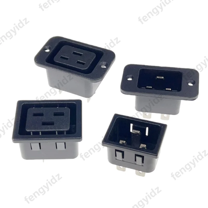 Schwarze 16A C20 C19 PDU UPS Industrie-Stromsteckdose AC-Ausgang Kabelverbinder PCB-Paneelmontage Elektrische Steckdose Kupfer 250V