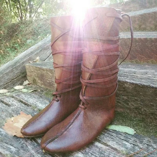 Gotische Steampunk Lederstiefel für Männer Mittelalterliche Renaissance Ritterstiefel für Frauen Cosplay Schuhe Karneval Party Retro Piratenstiefel Requisiten 2026 – Detail 7