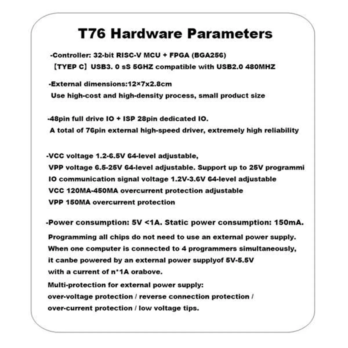Para programador T76 USB3.0 compatible con EEPROMNAND NOR EMMC BGA,Minpro/TL866II/programador con toma de grabación de cables