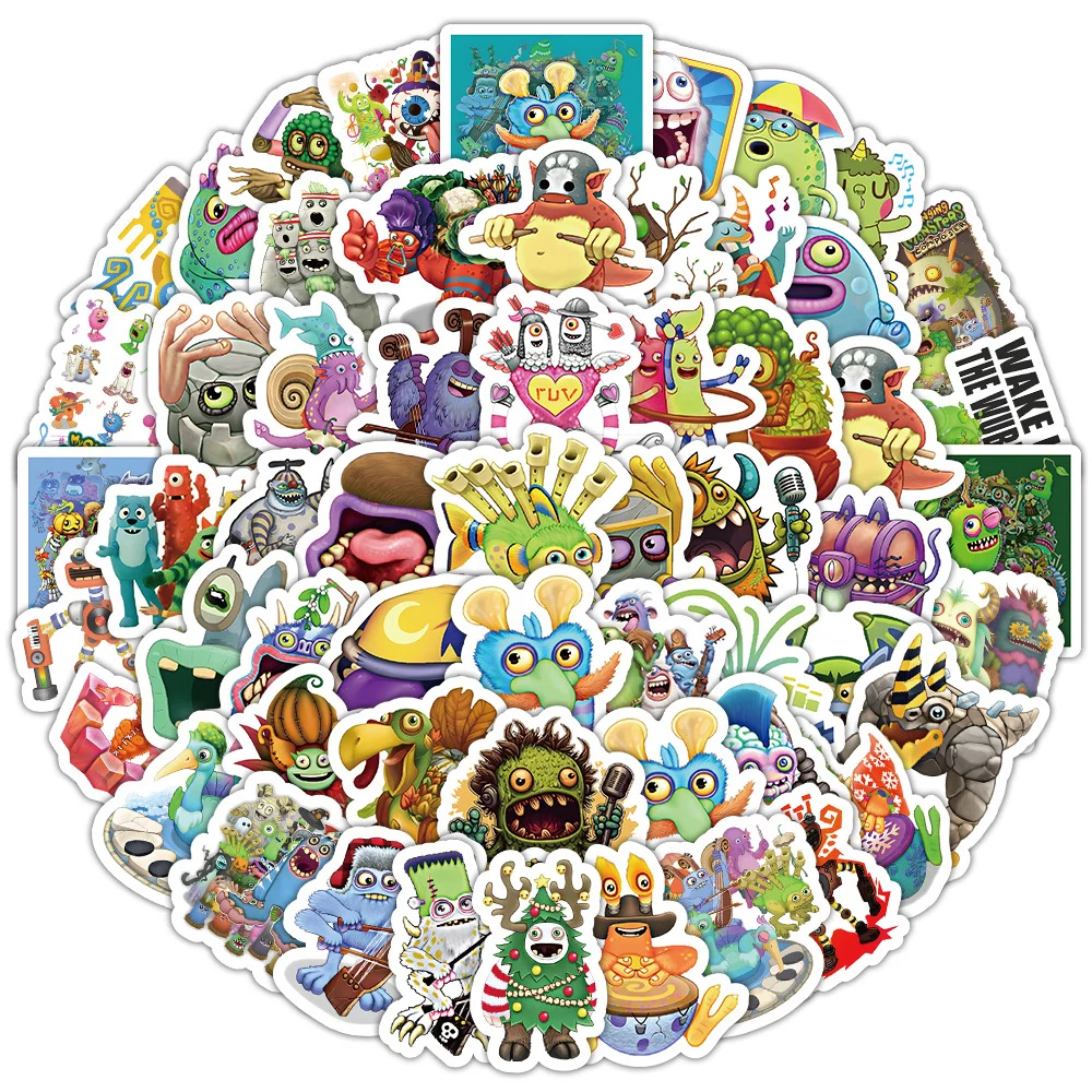 10/30/50/100pcs My Singing Monster Stickers for Kids Cute Cartoon Game Decals Toy Waterproof Graffiti Laptop Phone Suitcase Bike