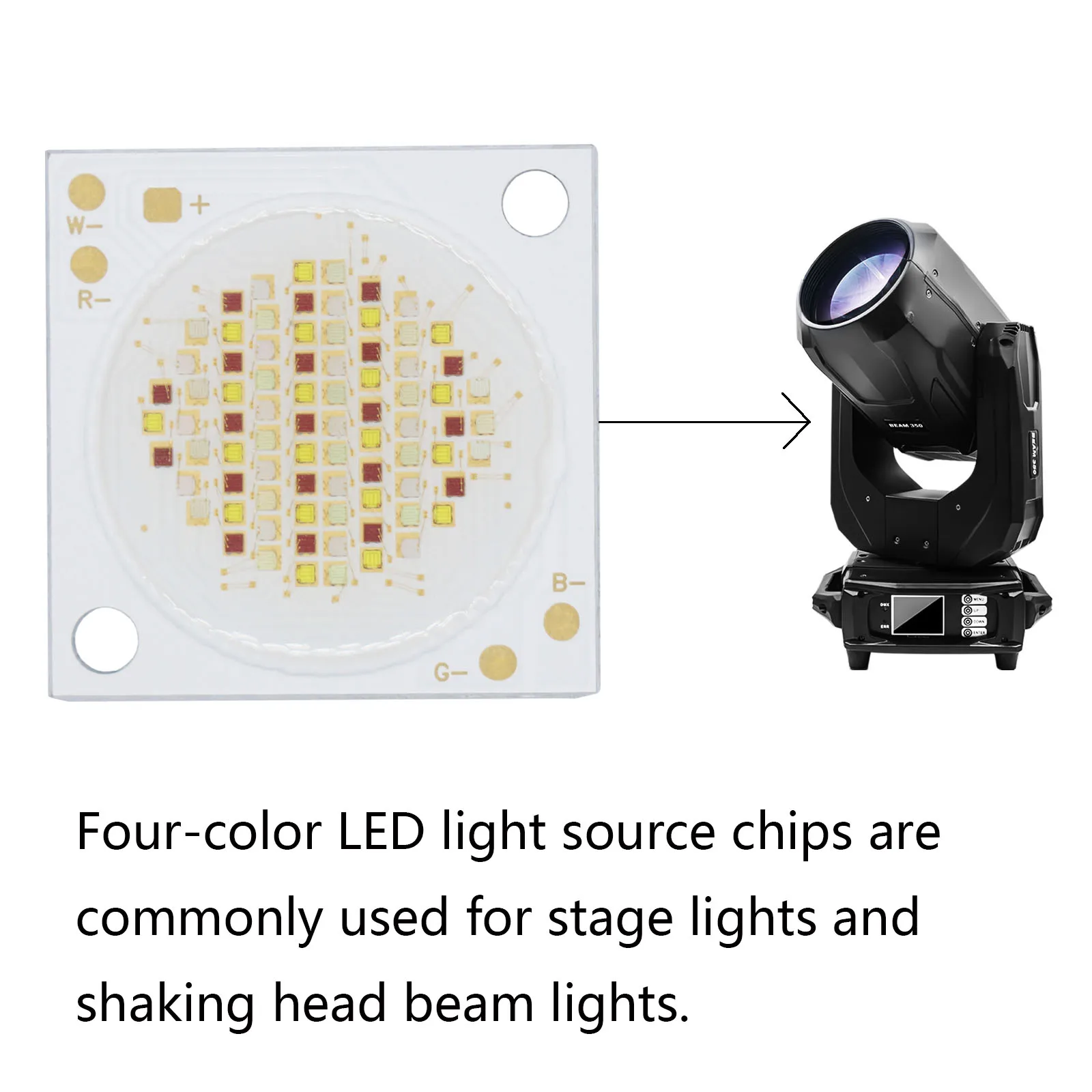 High Power LED COB Chip 80W Four-color RGBW Stage Light Source 28mm Light Beads Diodes for Lighting Video Spotlights Downlights