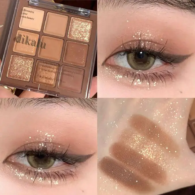 Sorcellerie fard à paupières 9 couleurs nu mat Palette miroitant et brillant fard à paupières Palette mat paillettes fard à paupières Palette yeux brillants