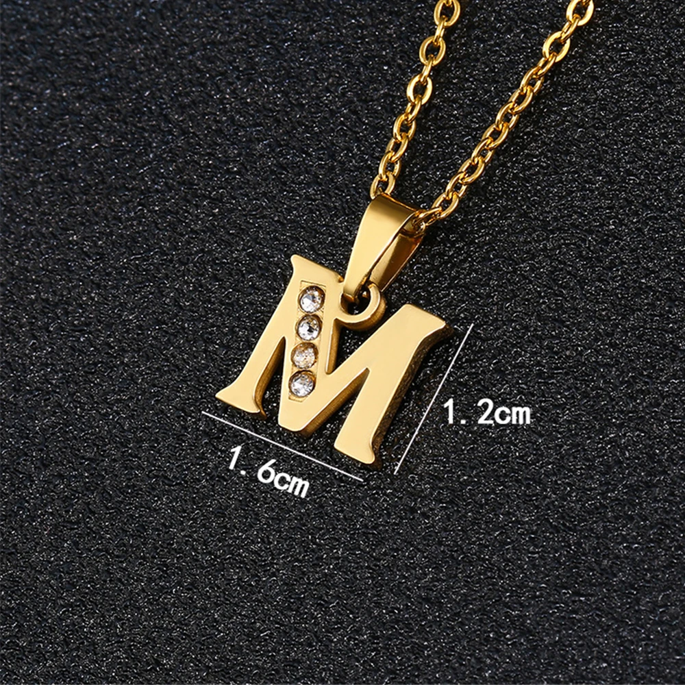 Initial A-Z Letter Name Pendant Necklace Gold Color Stainless Steel Small Alphabet Necklace For Women Jewelry Birthday Gift