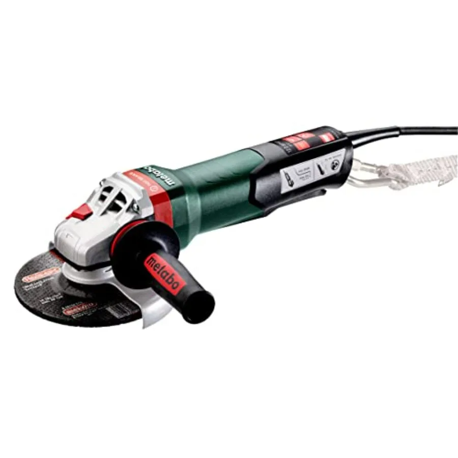 

6-Inch Angle Grinder 10 000 RPM 12 Amp Green Non-locking Paddle Switch Brake Low Vibration Handle Drop Secure Made in Germany W