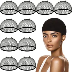 ALAN EATON Black Mesh Wig Cap Net Closed End Hair Mesh Net Liner Weaving Caps for Halloween Cosplay Wigs Use Fishnet Wig Cap