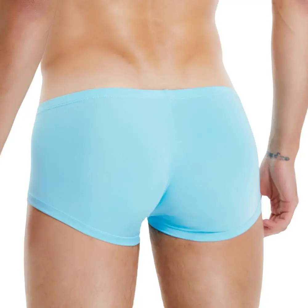 TAUWELL Men\'s Ice Silk Boxers Briefs Breathable Slim Sexy Underwear U convex Design Solid Color Underpants Men Boxershorts