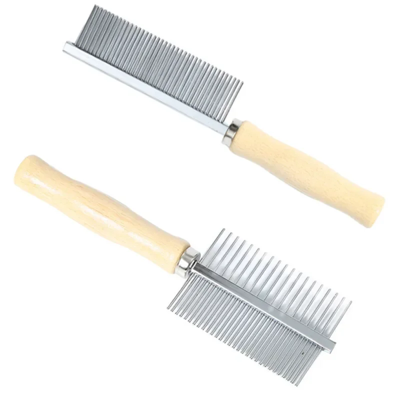 Dog Grooming Equipment Pet Hair Remover Cat Hair Comb Grooming Wooden Handle Cat Comb Smooth Hair Dog Brush Dog Accessories